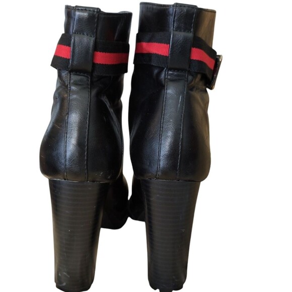 Ribonea Lace-Up Platform Ankle Boot size 10 Black Red belted. - Picture 6 of 12